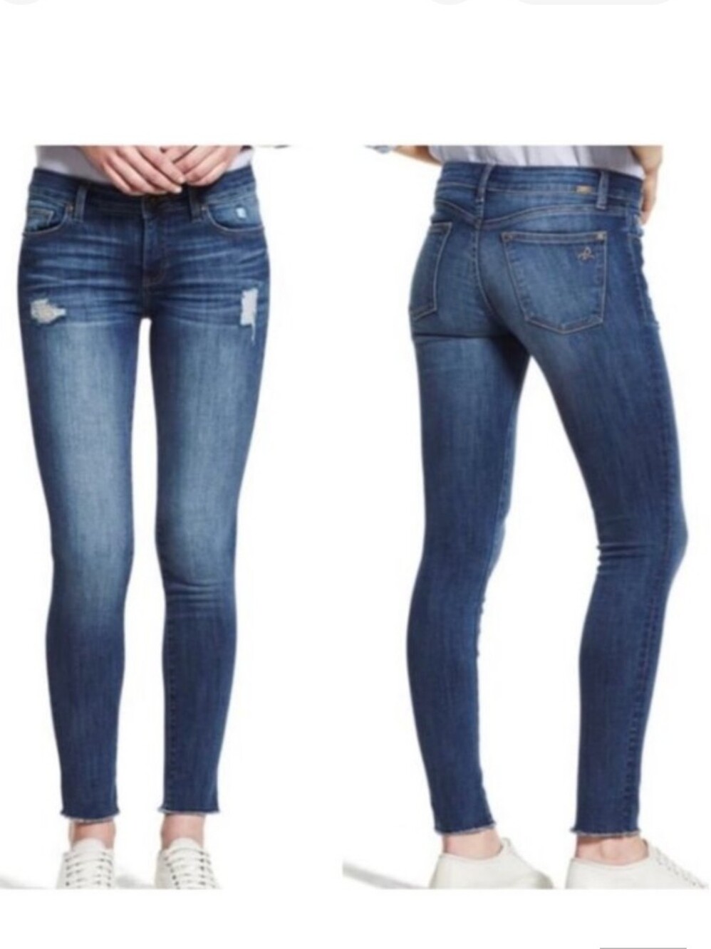 DL 1961 Emma Power Legging Distressed Jeans Mid-Rise Skinny Jeans 27